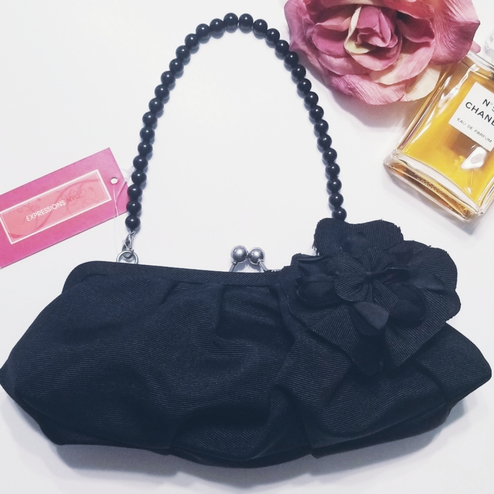 BLACK  CLUTCH FOR WOMENS BY EXPRESSIONS